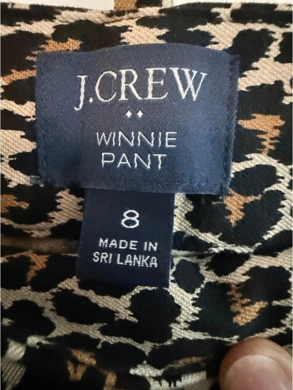 J.Crew Winnie Leopard Print Ankle Pants Stretch Cotton Size 8